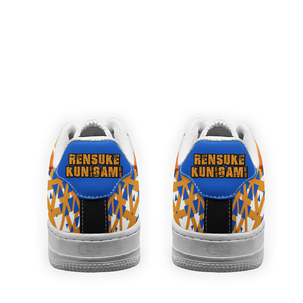 Baskets Anime Rensuke Kunigami en Cuir Chaussures Basses Unisexes Anime Manga