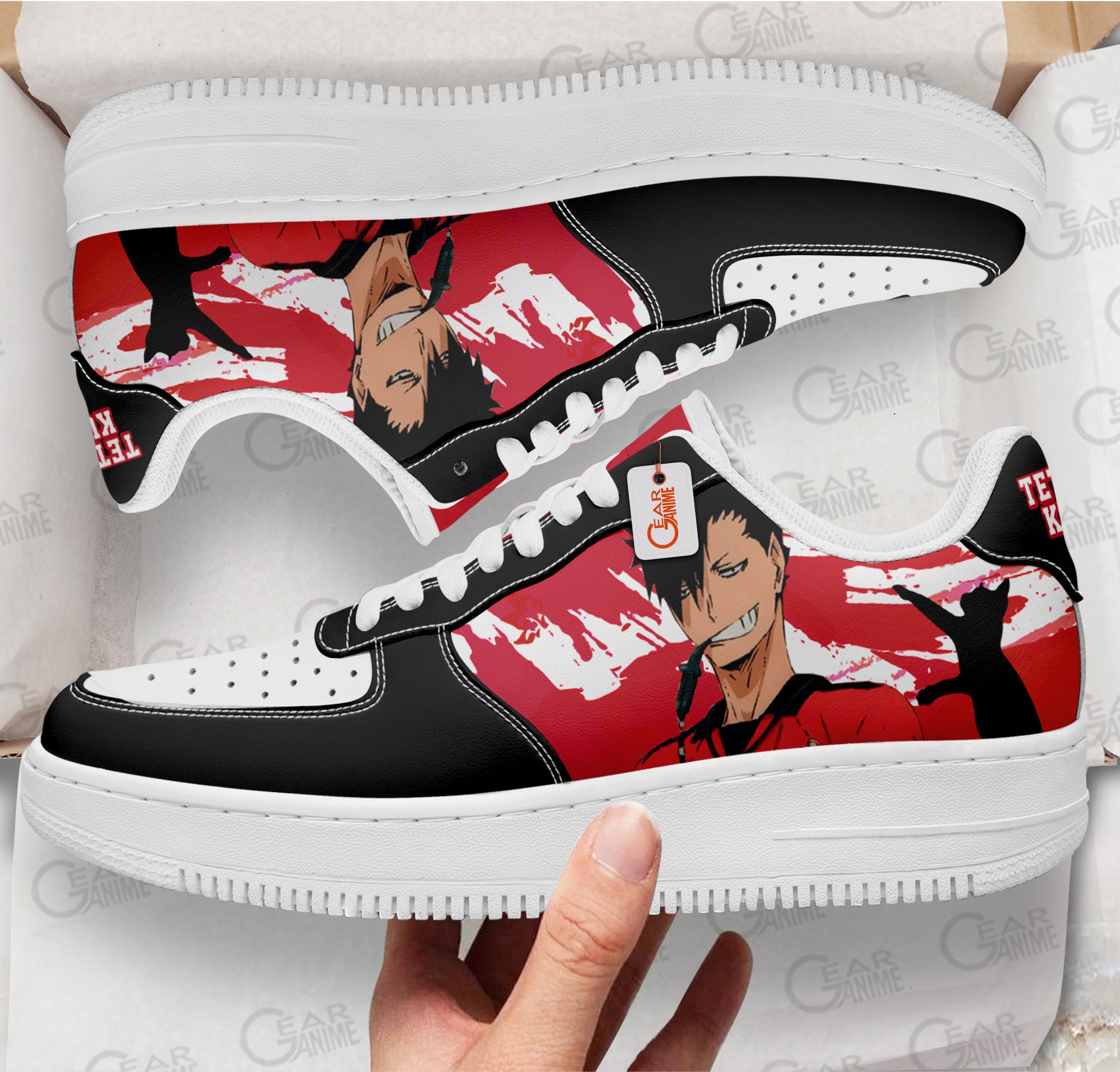 Baskets Anime Tetsuro Kuroo en Cuir Chaussures Basses Unisexes Anime Manga