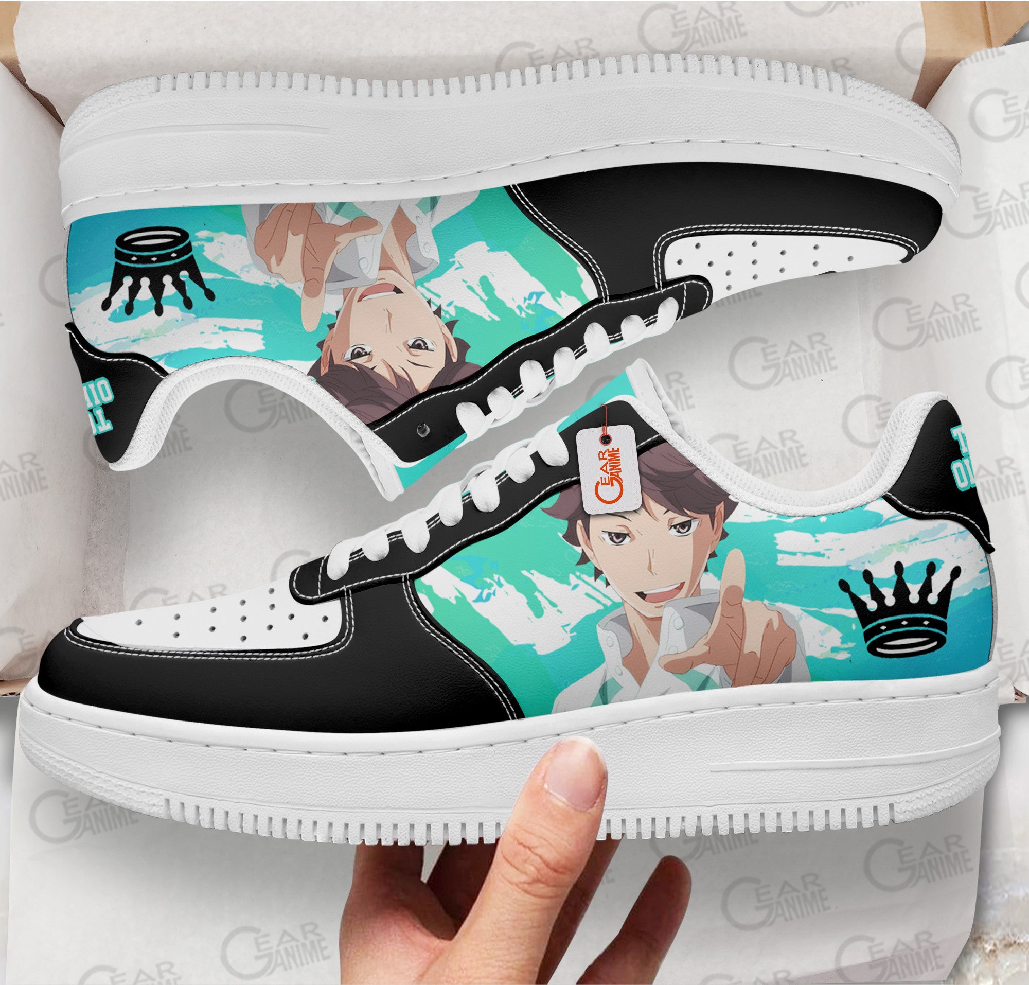 Baskets Anime Toru Oikawa en Cuir Chaussures Basses Unisexes Anime Manga