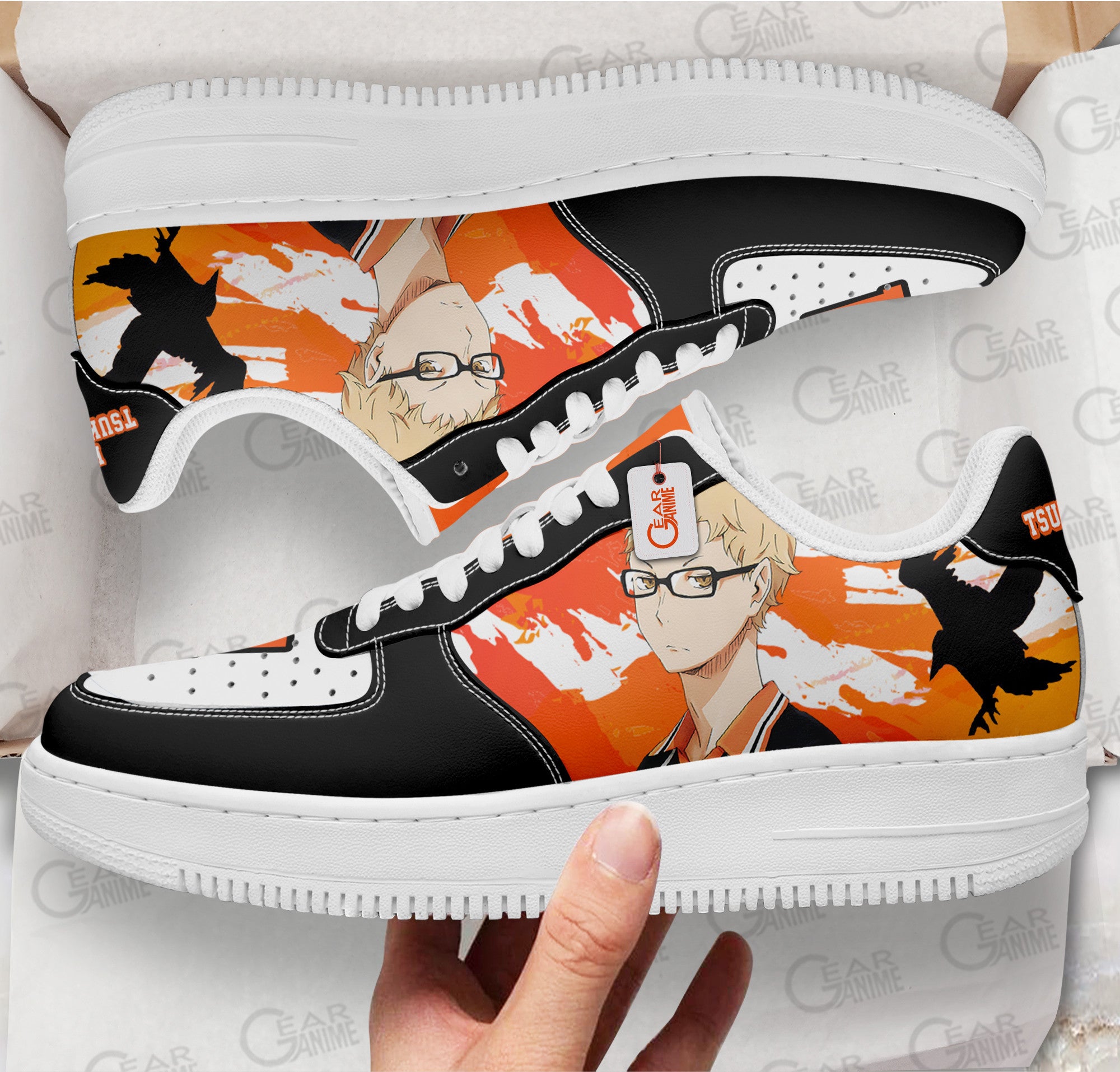 Baskets Anime Kei Tsukishima en Cuir Chaussures Basses Unisexes Anime Manga