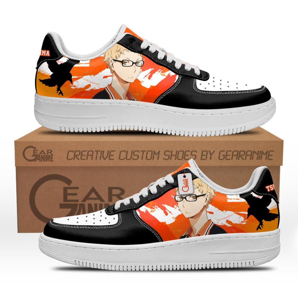 Baskets Anime Kei Tsukishima en Cuir Chaussures Basses Unisexes Anime Manga