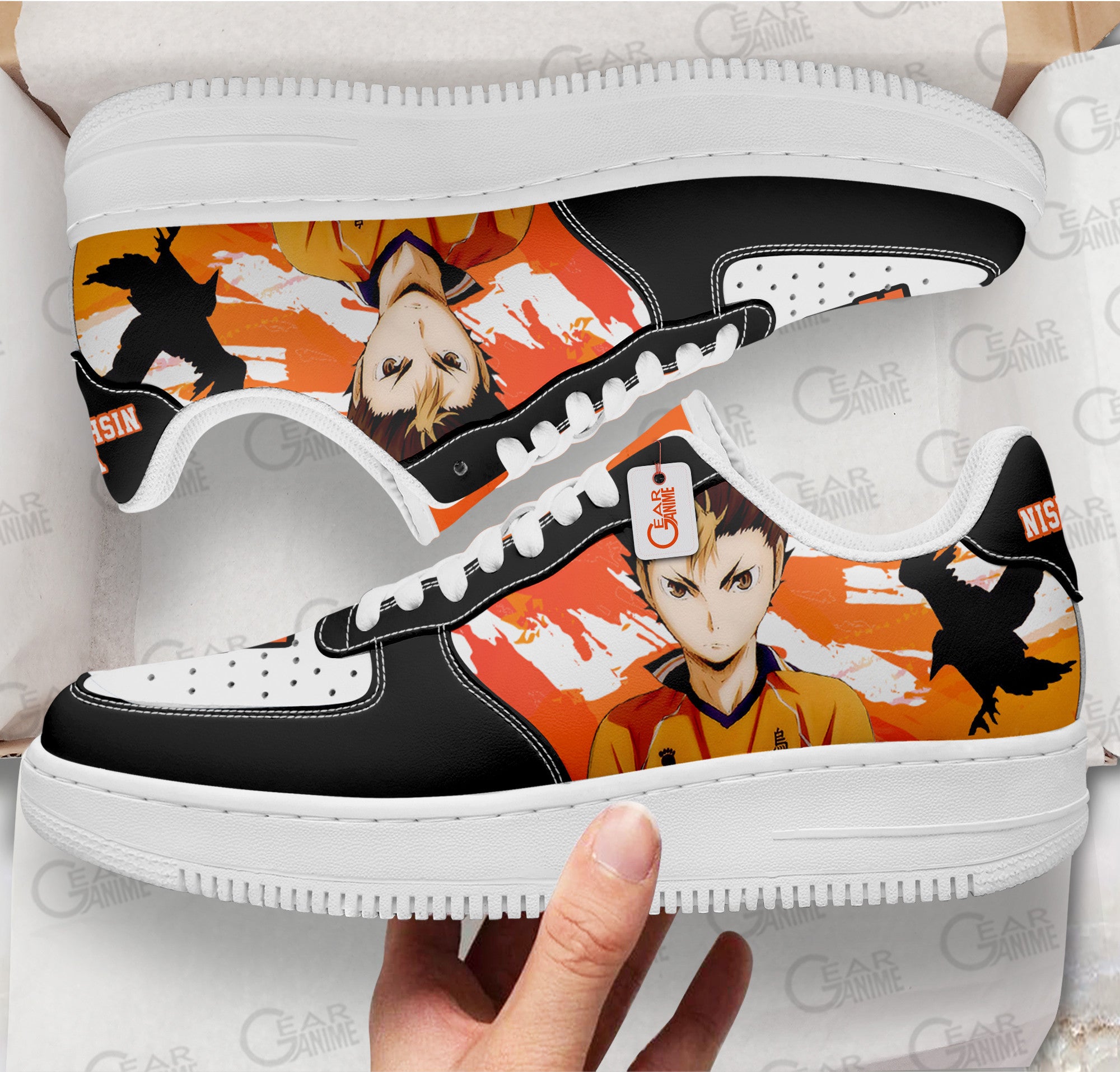 Baskets Anime Yu Nishinoya en Cuir Chaussures Basses Unisexes Anime Manga