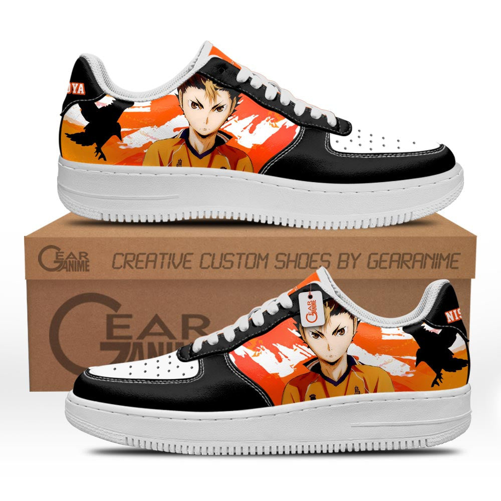 Baskets Anime Yu Nishinoya en Cuir Chaussures Basses Unisexes Anime Manga