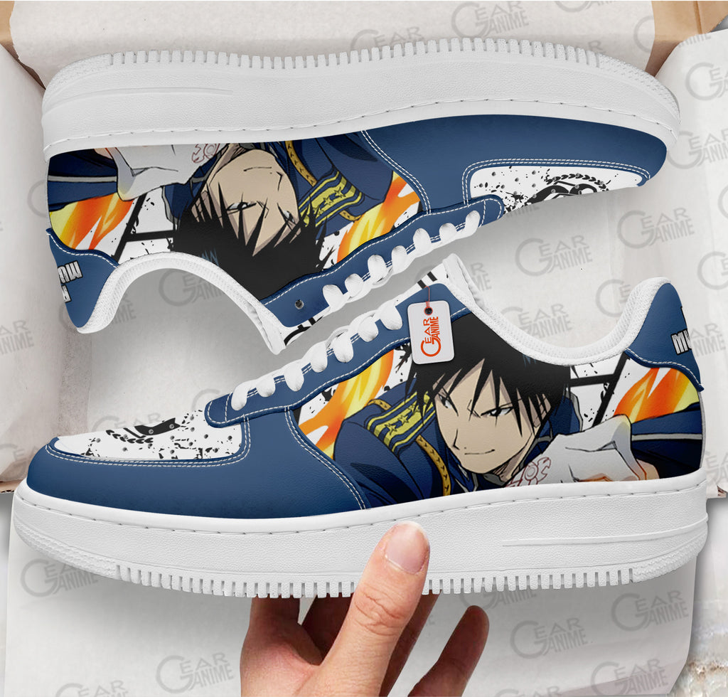 Baskets Anime Roy Mustang en Cuir Chaussures Basses Unisexes Anime Manga