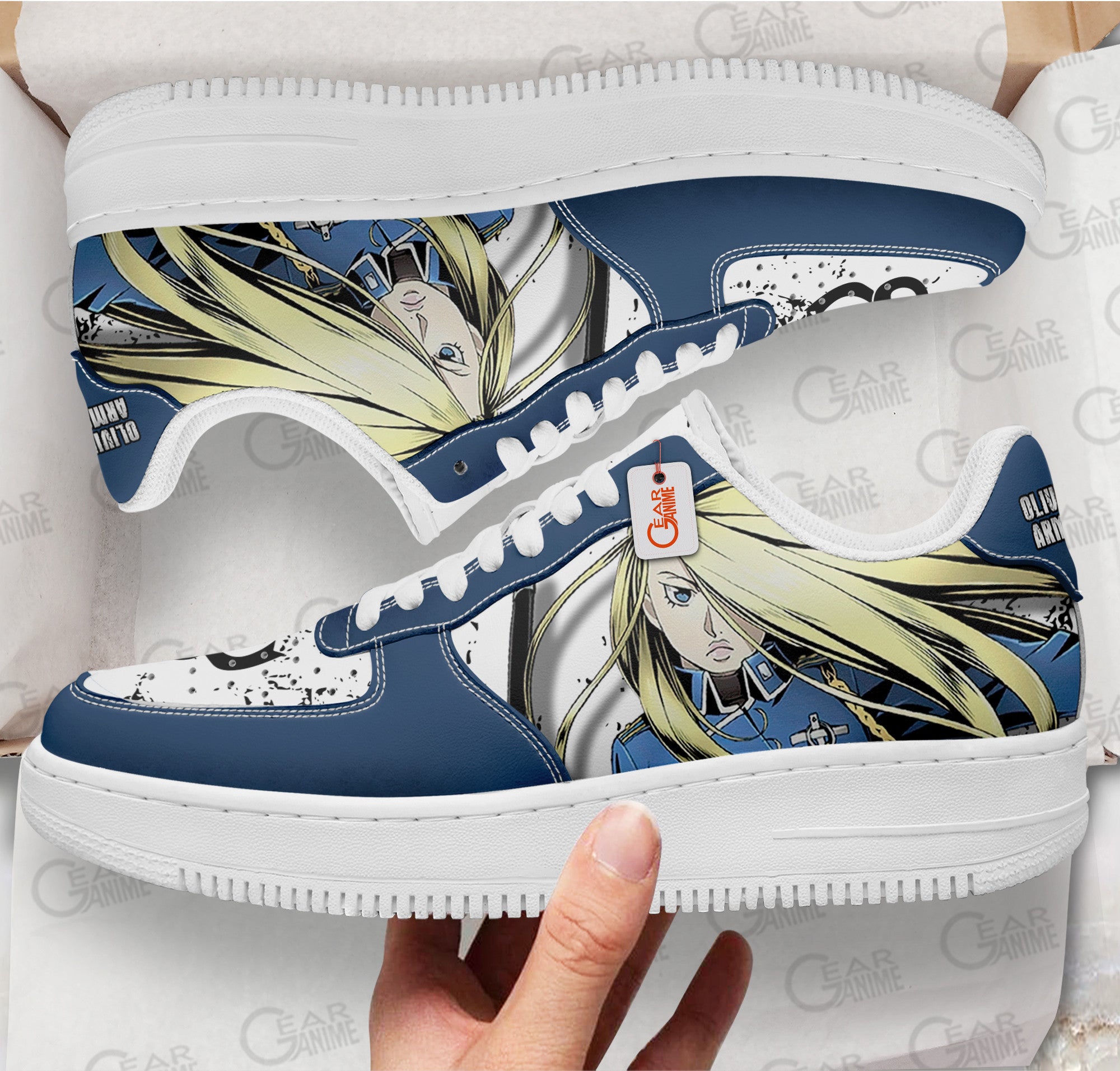Baskets Anime Olivier Mira Armstrong en Cuir Chaussures Basses Unisexes Anime Manga