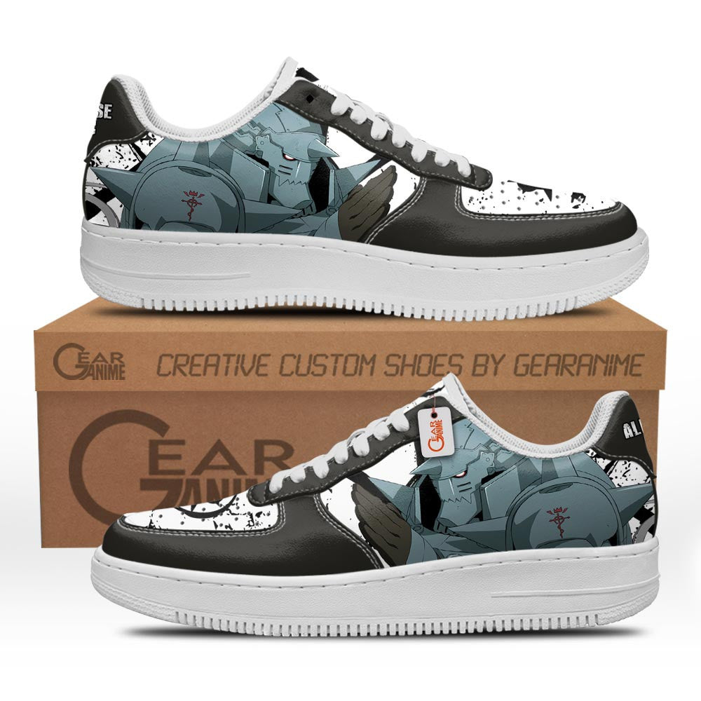 Baskets Anime Alphonse Elric en Cuir Chaussures Basses Unisexes Anime Manga