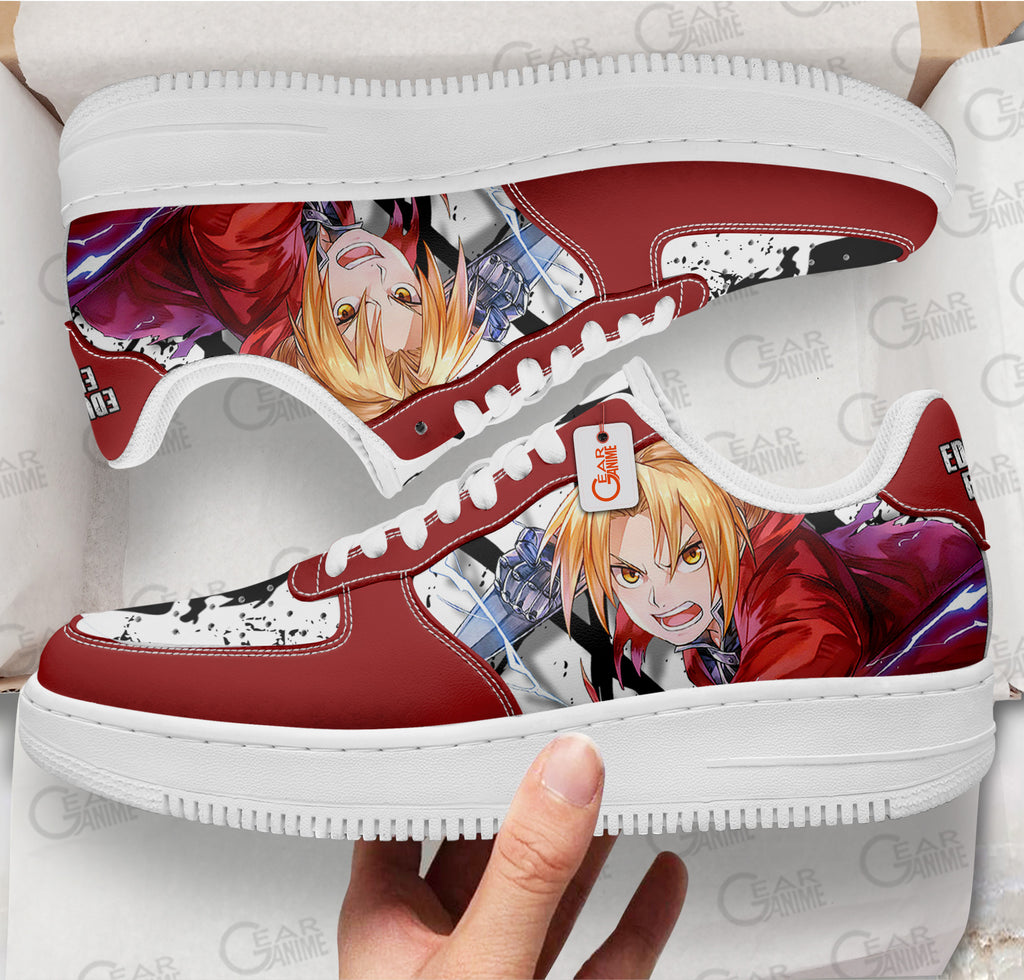 Baskets Anime Edward Elric en Cuir Chaussures Basses Unisexes Anime Manga