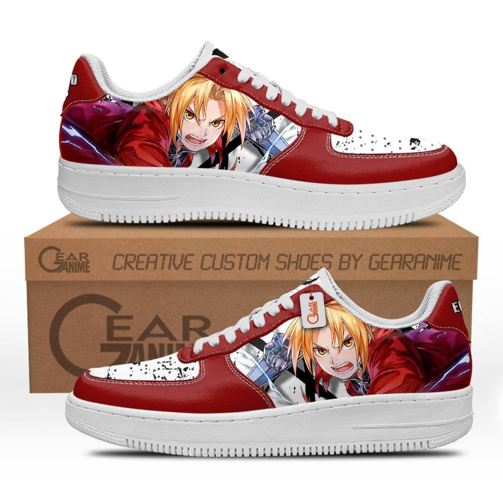 Baskets Anime Edward Elric en Cuir Chaussures Basses Unisexes Anime Manga