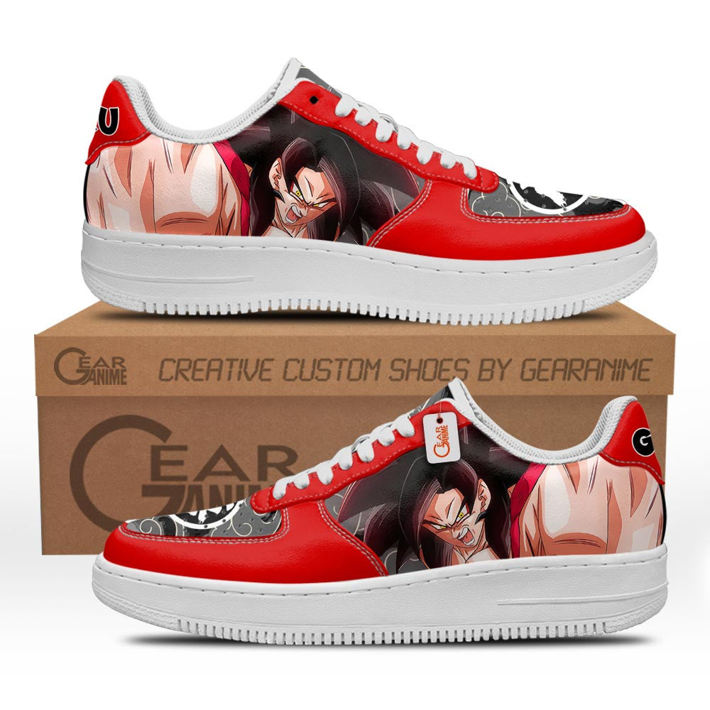 Baskets Anime Goku Super Saiyan 4 en Cuir Chaussures Basses Unisexes Dragon Ball