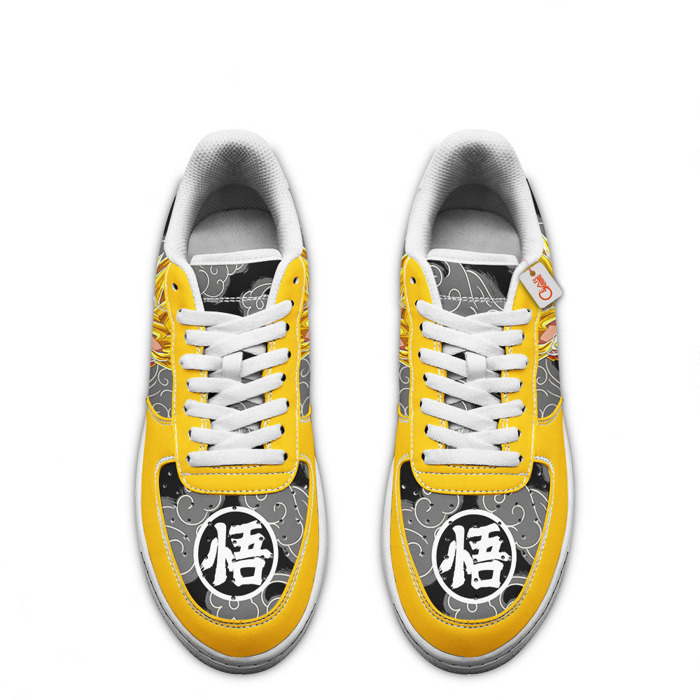 Baskets Anime Goku Super Saiyan 2 en Cuir Chaussures Basses Unisexes Dragon Ball