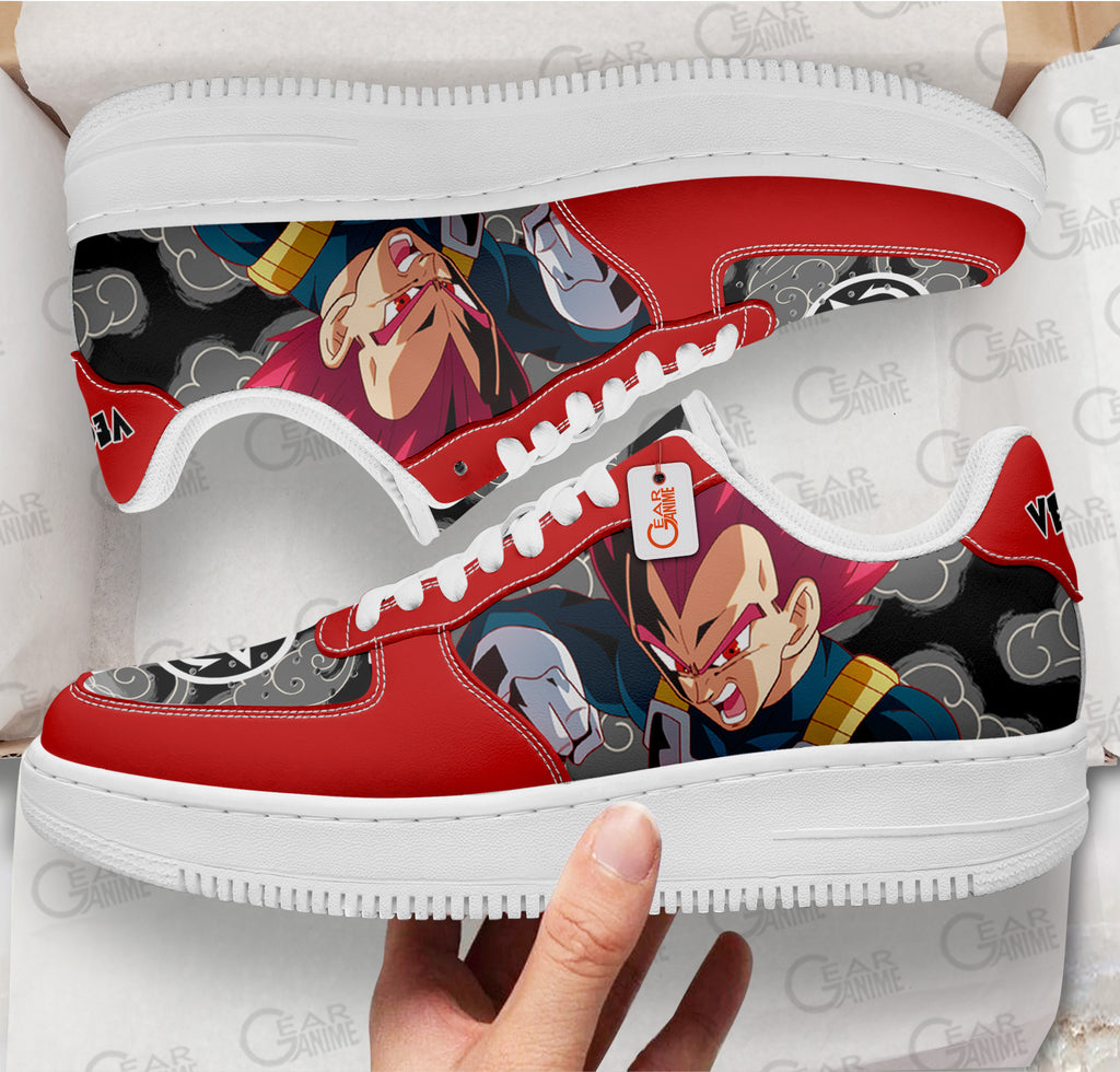 Baskets Anime Vegeta Super Saiyan God en Cuir Chaussures Basses Unisexes Dragon Ball