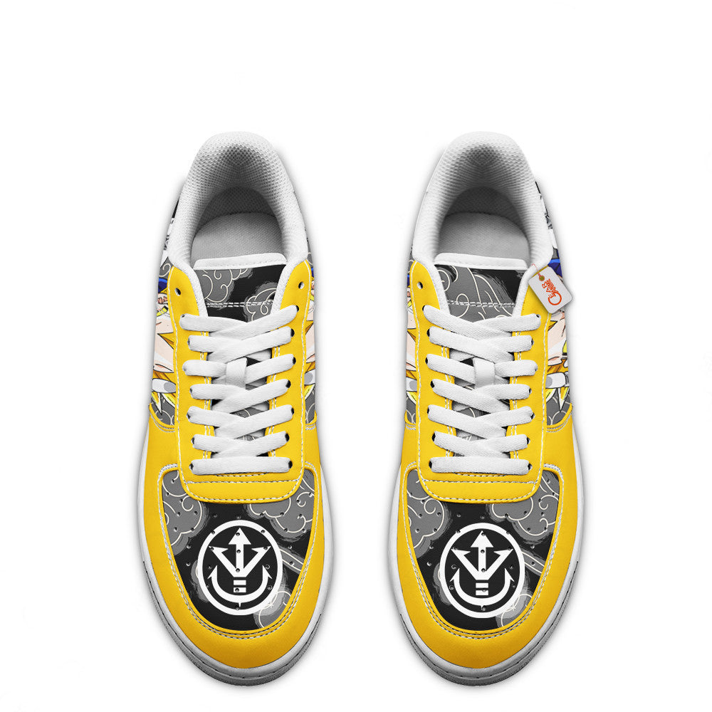 Baskets Anime Vegeta Super Saiyan 2 en Cuir Chaussures Basses Unisexes Dragon Ball