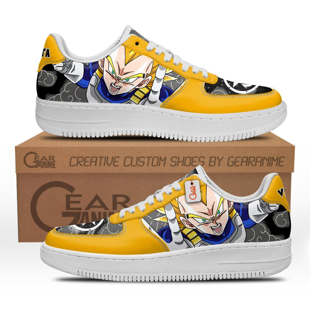 Baskets Anime Vegeta Super Saiyan 2 en Cuir Chaussures Basses Unisexes Dragon Ball