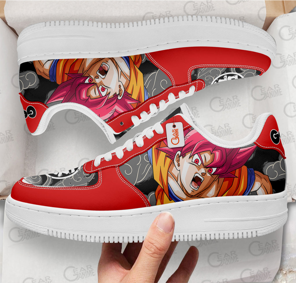 Baskets Anime Goku Super Saiyan God en Cuir Chaussures Basses Unisexes Dragon Ball
