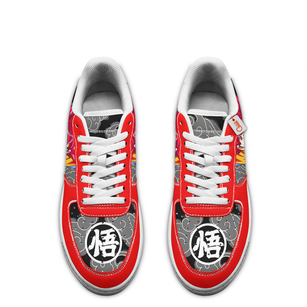 Baskets Anime Goku Super Saiyan God en Cuir Chaussures Basses Unisexes Dragon Ball