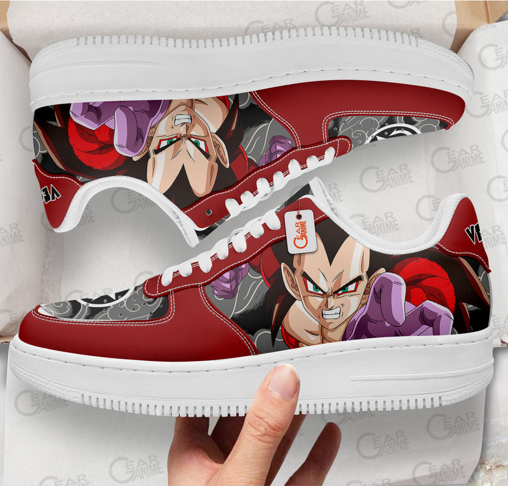 Baskets Anime Vegeta Super Saiyan 4 en Cuir Chaussures Basses Unisexes Dragon Ball