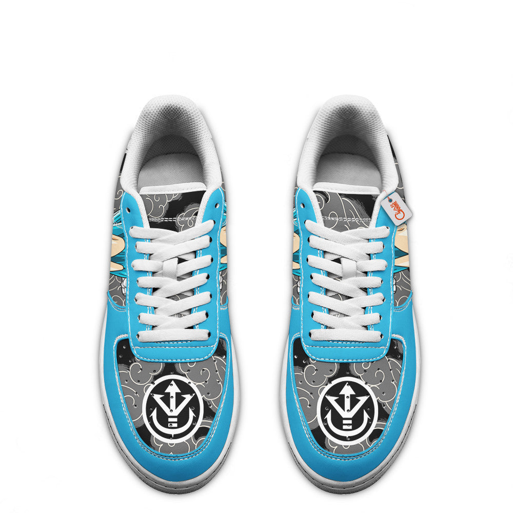 Baskets Anime Vegeta Super Saiyan Blue en Cuir Chaussures Basses Unisexes Dragon Ball