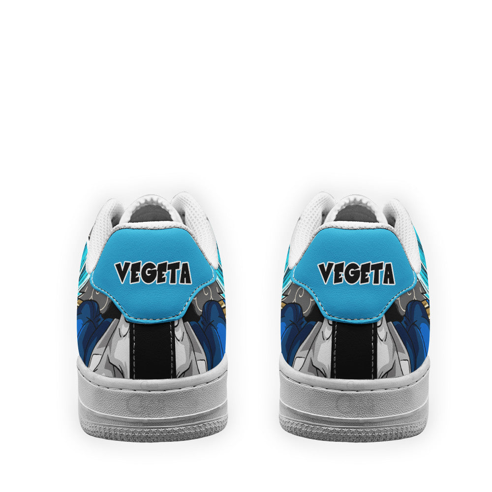 Baskets Anime Vegeta Super Saiyan Blue en Cuir Chaussures Basses Unisexes Dragon Ball