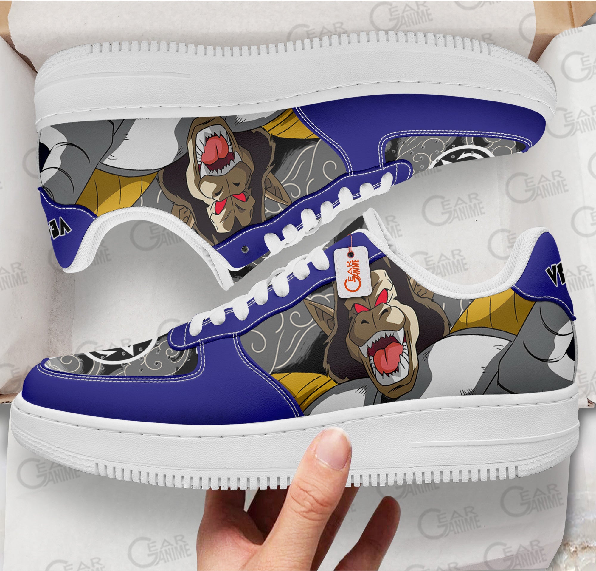 Baskets Anime Vegeta Great Ape en Cuir Chaussures Basses Unisexes Dragon Ball