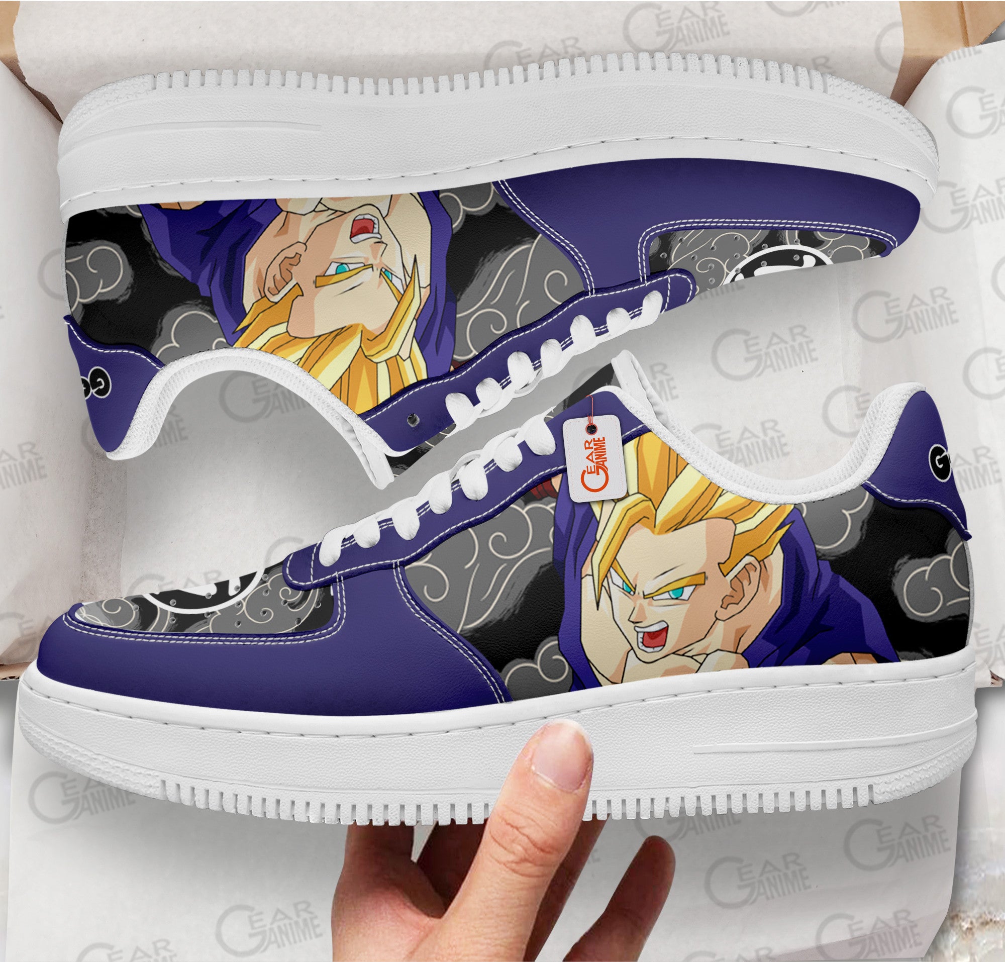 Baskets Anime Gohan Adult Super Saiyan 2 en Cuir Chaussures Basses Unisexes Anime Manga