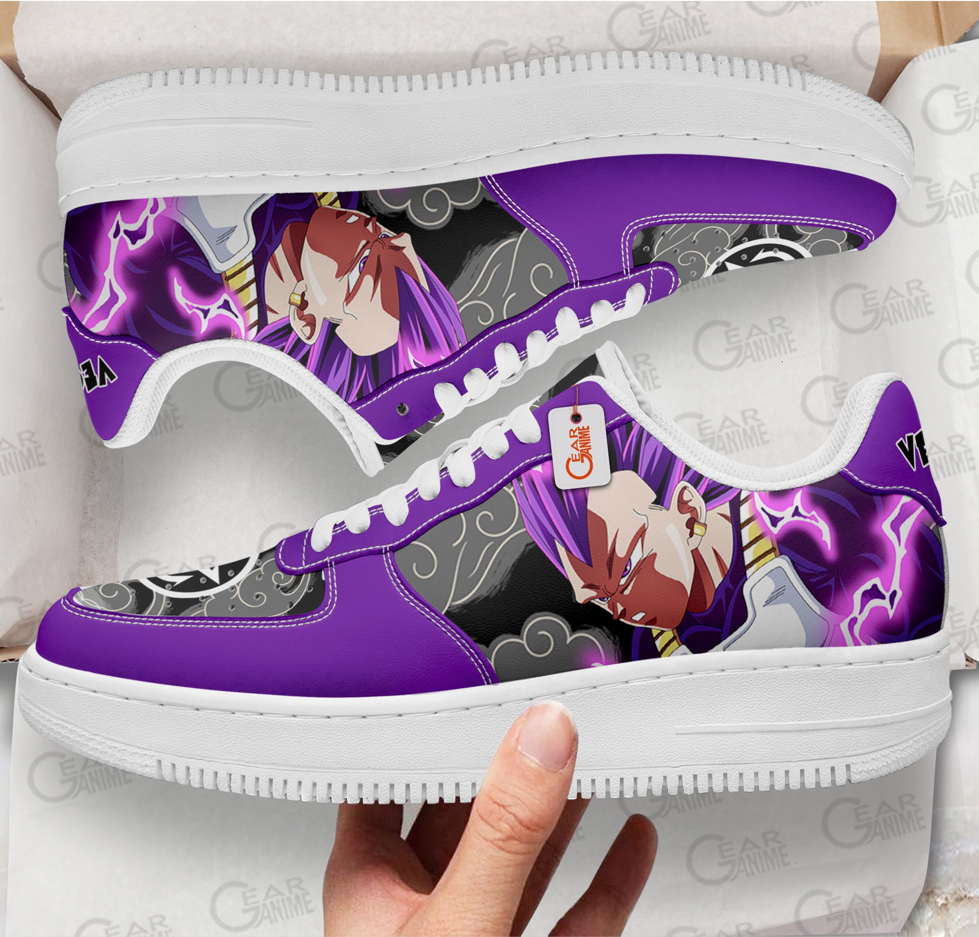 Baskets Anime Vegeta Ultra Ego en Cuir Chaussures Basses Unisexes Dragon Ball