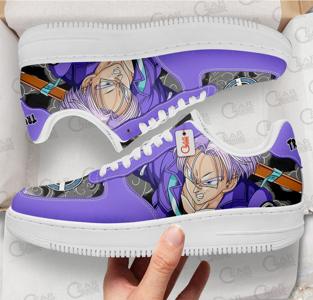Baskets Anime Future Trunks Custom Low-Top Leather Sneakers DBZ en Cuir Chaussures Basses Unisexes Anime Manga