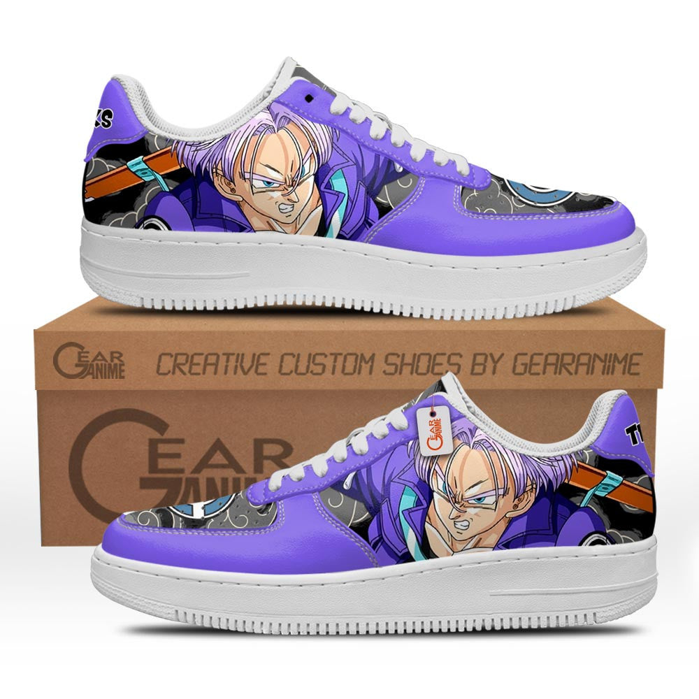 Baskets Anime Future Trunks Custom Low-Top Leather Sneakers DBZ en Cuir Chaussures Basses Unisexes Anime Manga