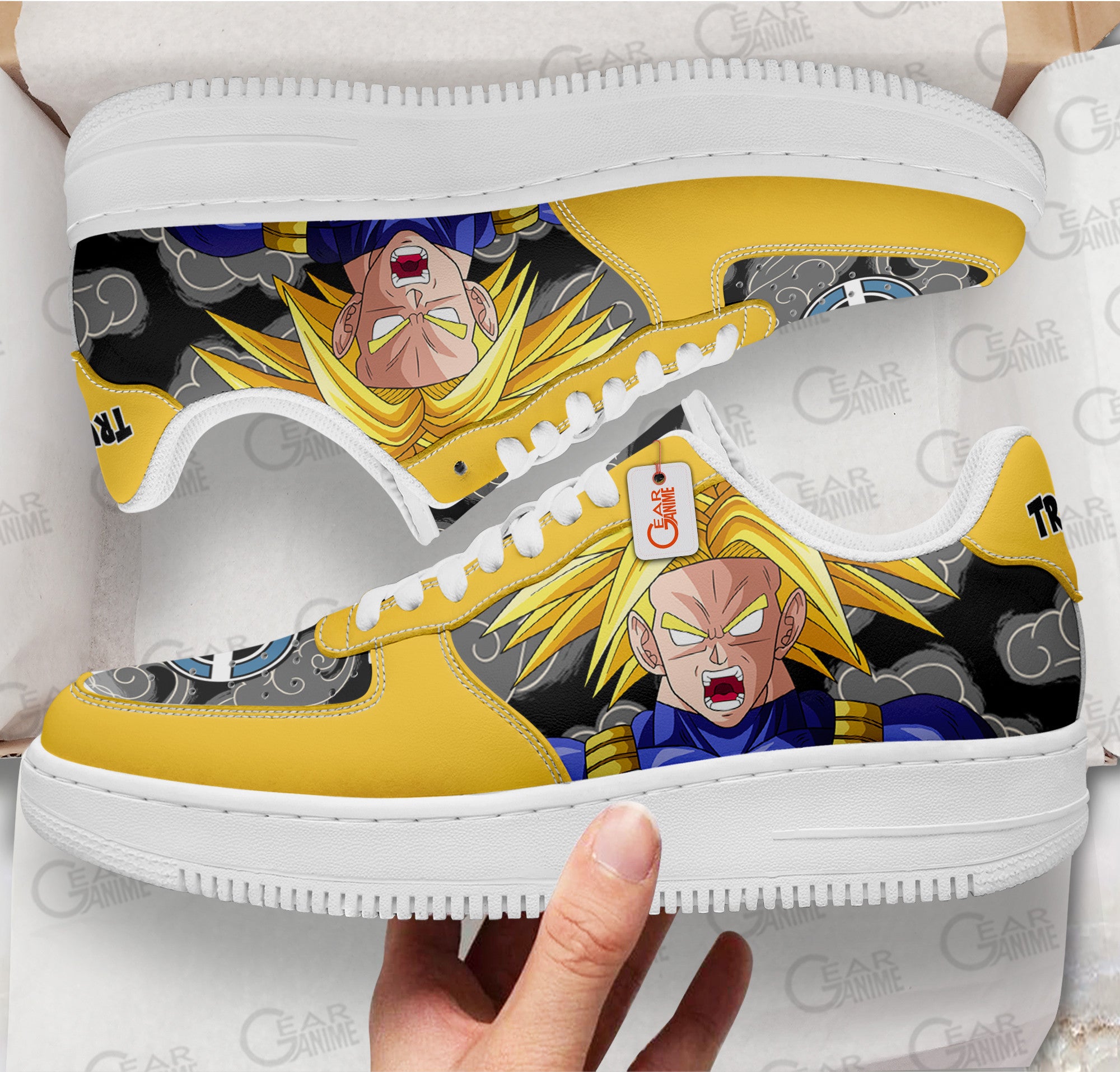 Baskets Anime Future Trunks Ultra Super Saiyan en Cuir Chaussures Basses Unisexes Anime Manga