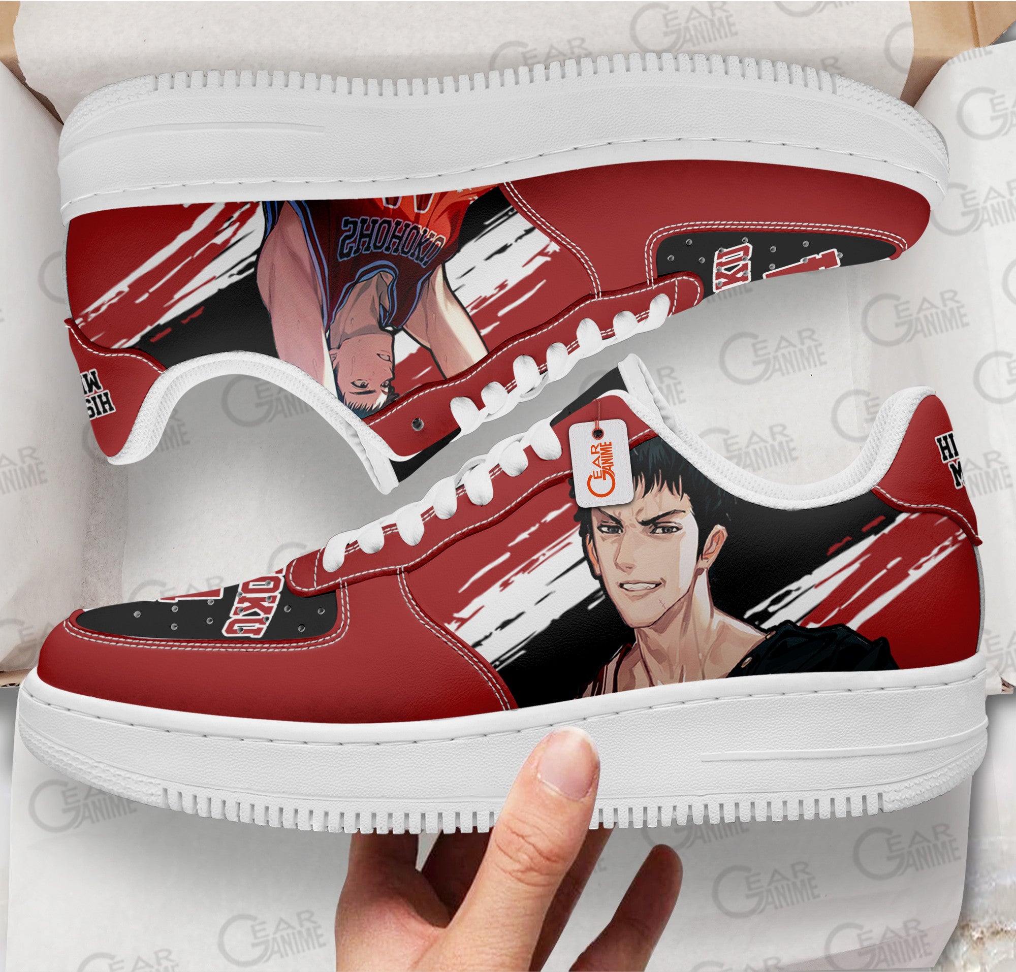 Baskets Anime Hisashi Mitsui en Cuir Chaussures Basses Unisexes Anime Manga