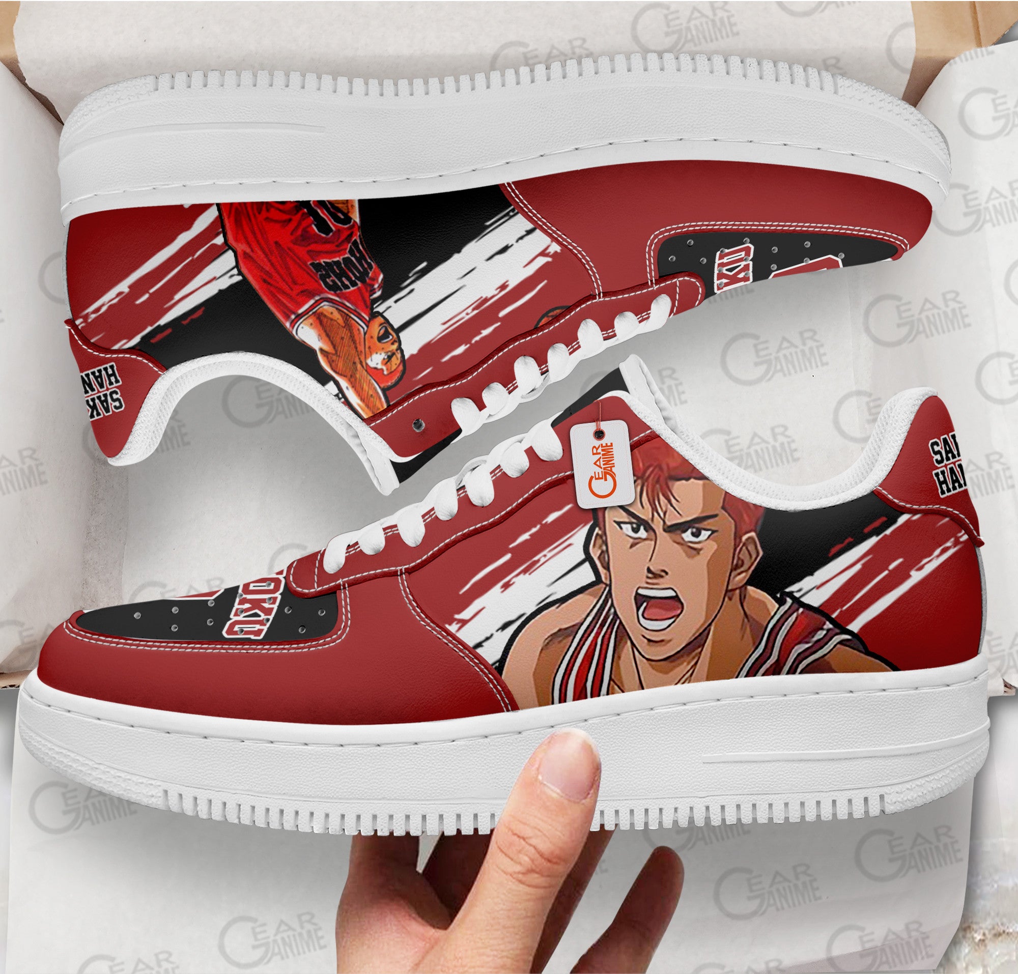Baskets Anime Sakuragi Hanamichi en Cuir Chaussures Basses Unisexes One Piece