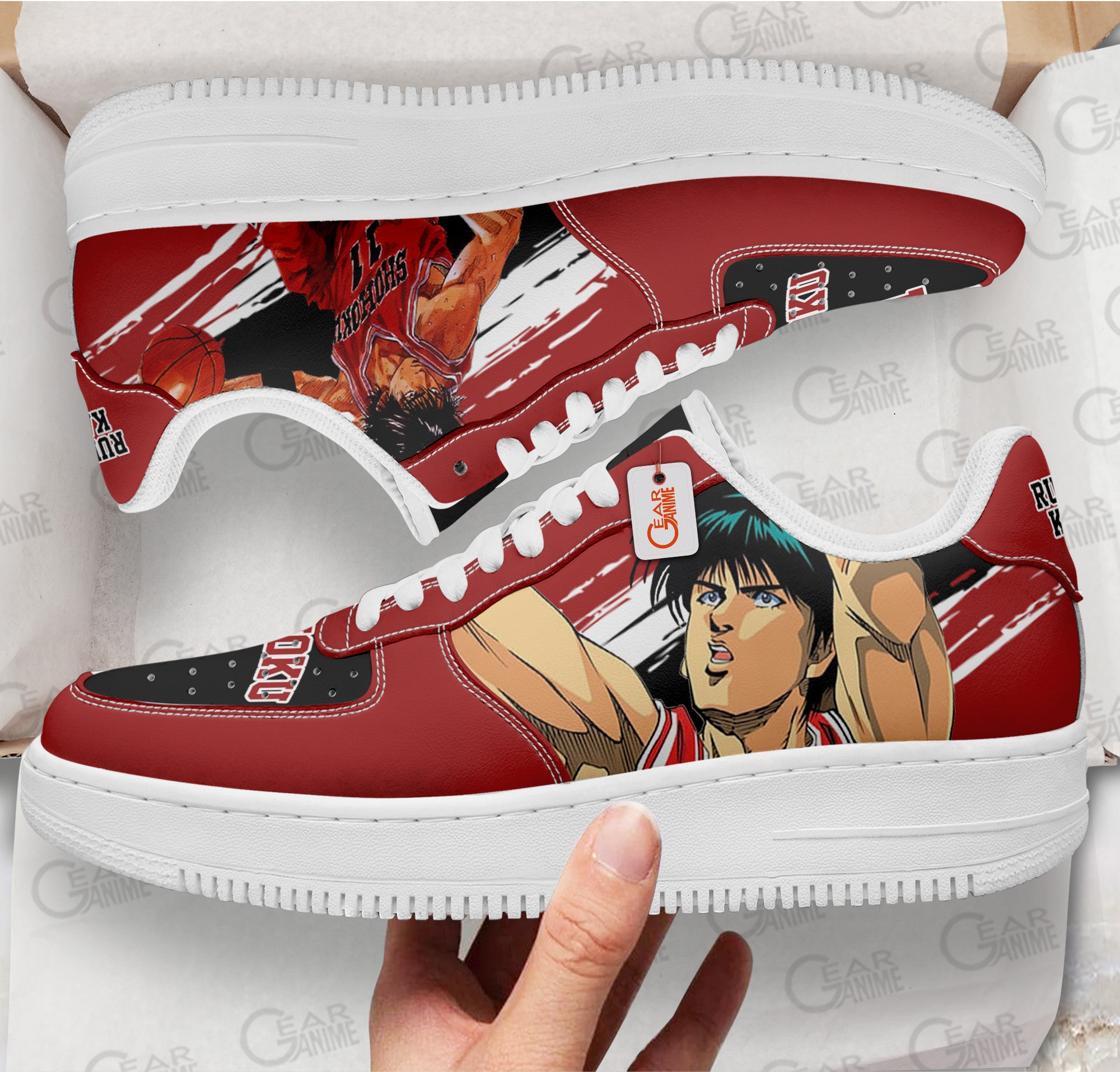 Baskets Anime Rukawa Kaede en Cuir Chaussures Basses Unisexes Anime Manga