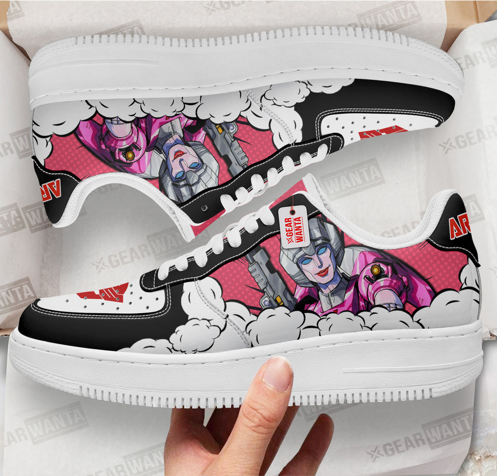 Baskets Anime Arcee Force Low-Top Leather Sneakers  Custom en Cuir Chaussures Basses Unisexes Anime Manga