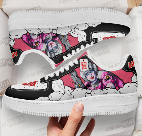 Baskets Anime Arcee Force Low-Top Leather Sneakers  Custom en Cuir Chaussures Basses Unisexes Anime Manga