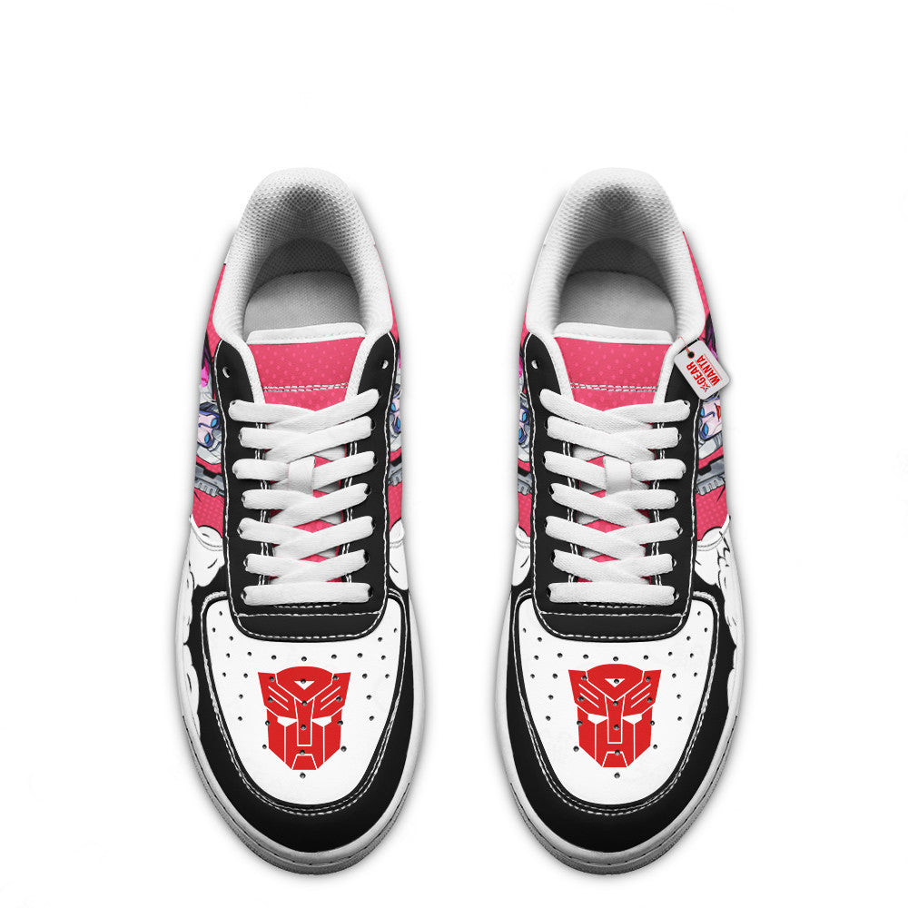 Baskets Anime Arcee Force Low-Top Leather Sneakers  Custom en Cuir Chaussures Basses Unisexes Anime Manga