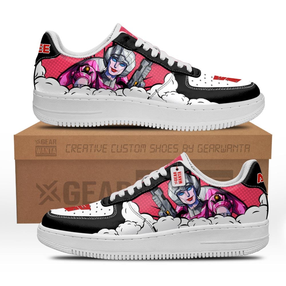 Baskets Anime Arcee Force Low-Top Leather Sneakers  Custom en Cuir Chaussures Basses Unisexes Anime Manga
