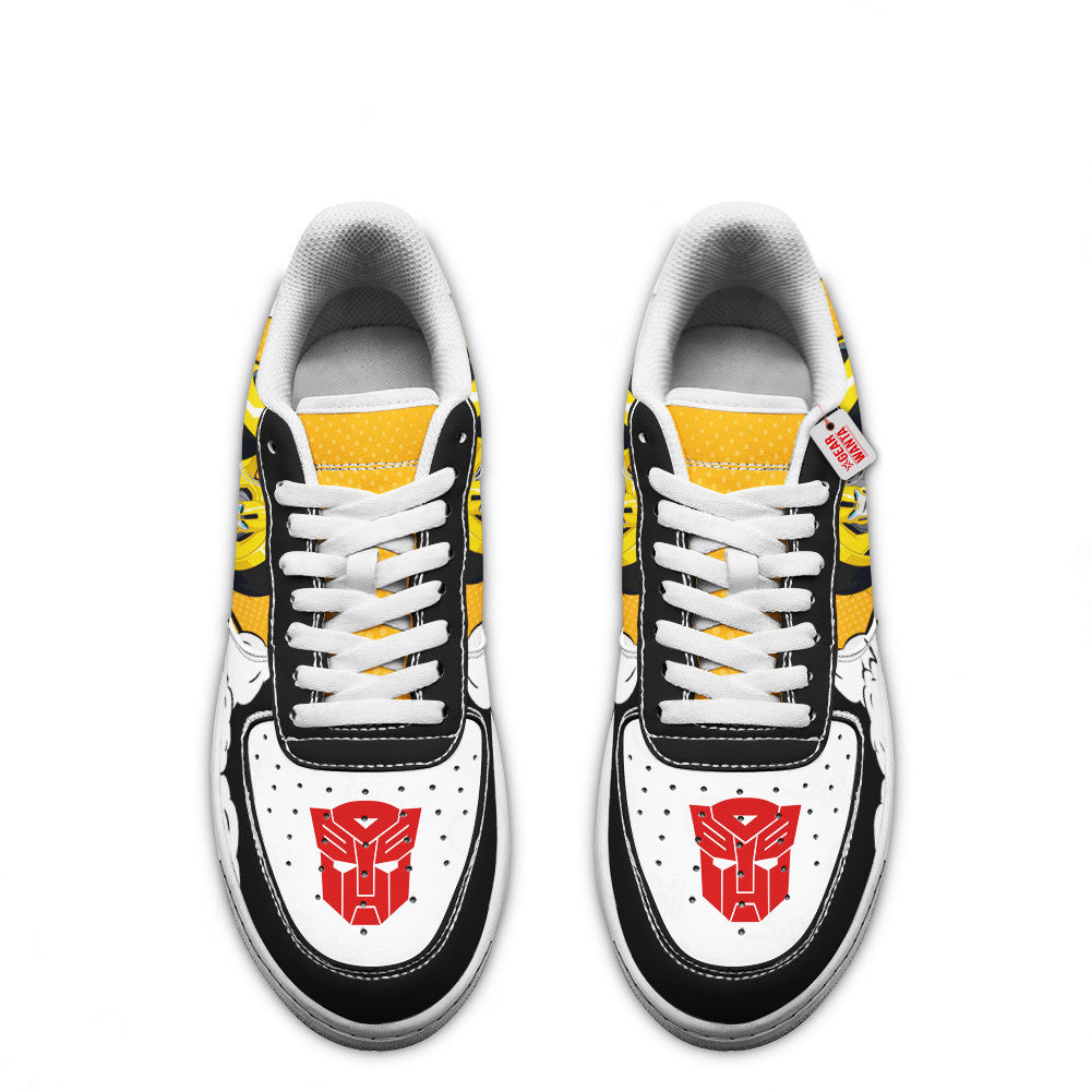 Baskets Anime Bumblebee Force Low-Top Leather Sneakers  Custom en Cuir Chaussures Basses Unisexes Anime Manga