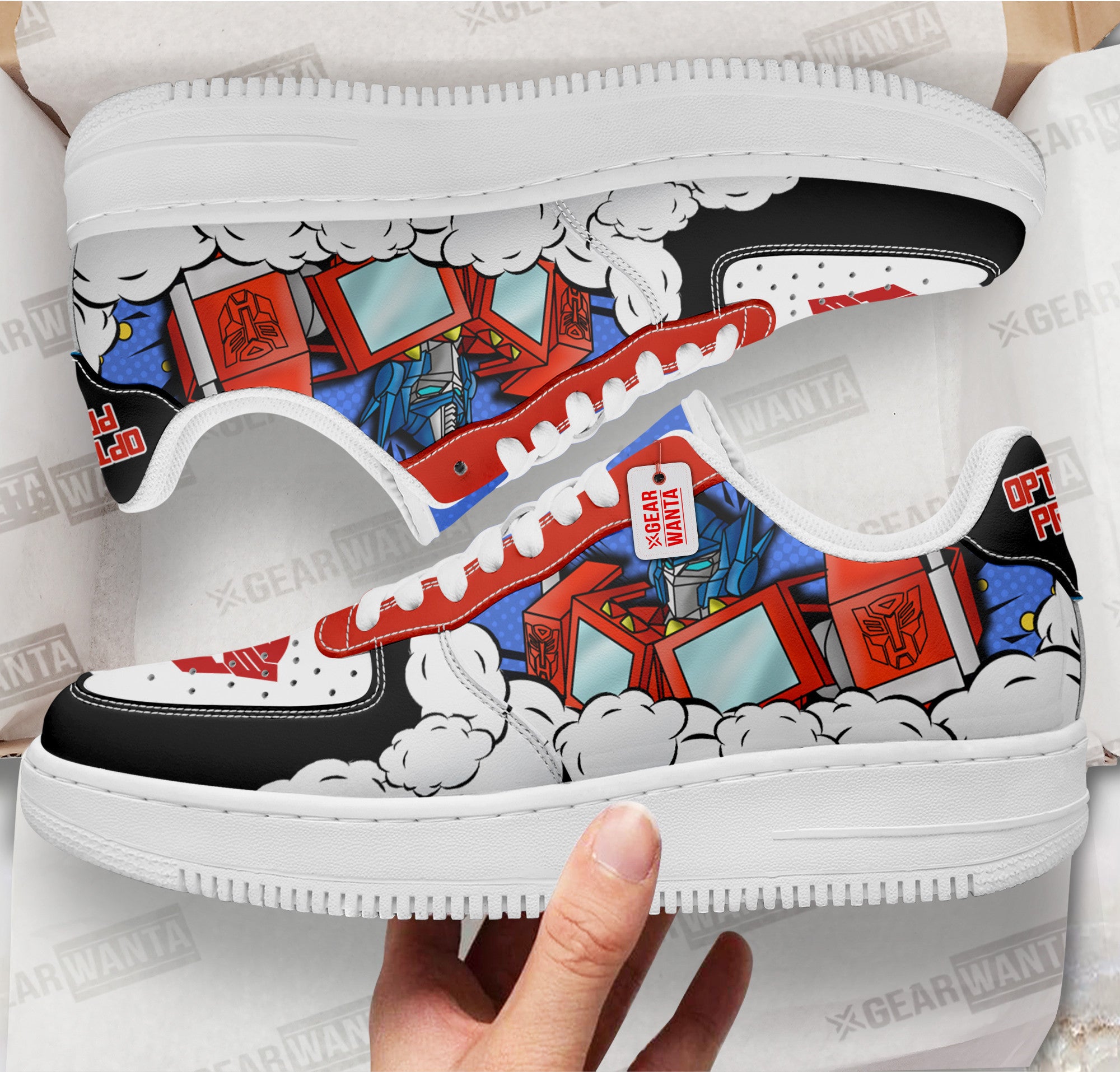 Baskets Anime Optimus Prime Force Low-Top Leather Sneakers  Custom en Cuir Chaussures Basses Unisexes Anime Manga