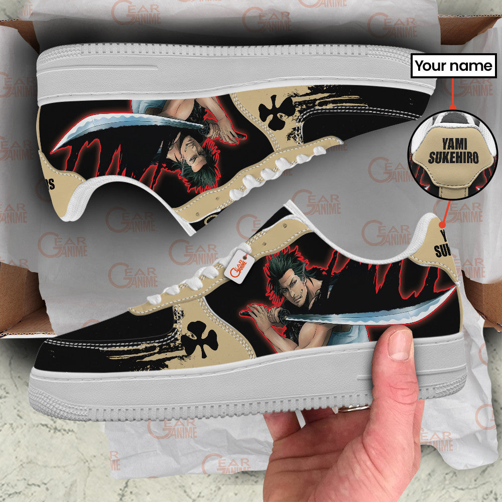 Baskets Anime Yami Sukehiro Personalized en Cuir Chaussures Basses Unisexes Anime Manga