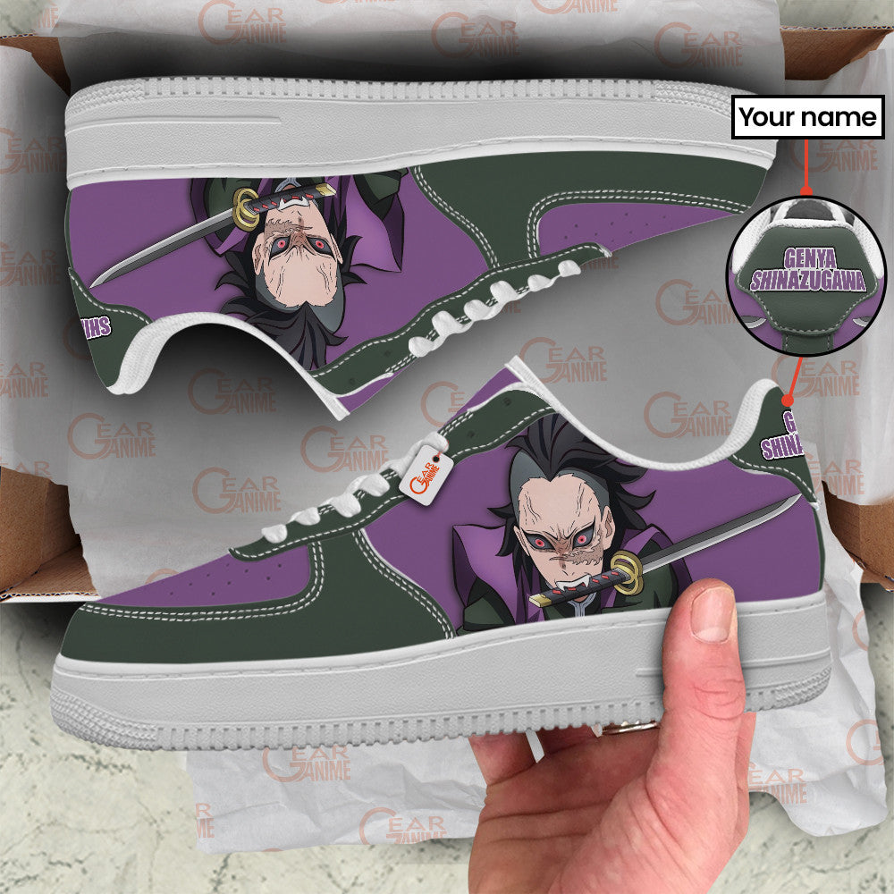 Baskets Anime Genya Shinazugawa Personalized en Cuir Chaussures Basses Unisexes Anime Manga