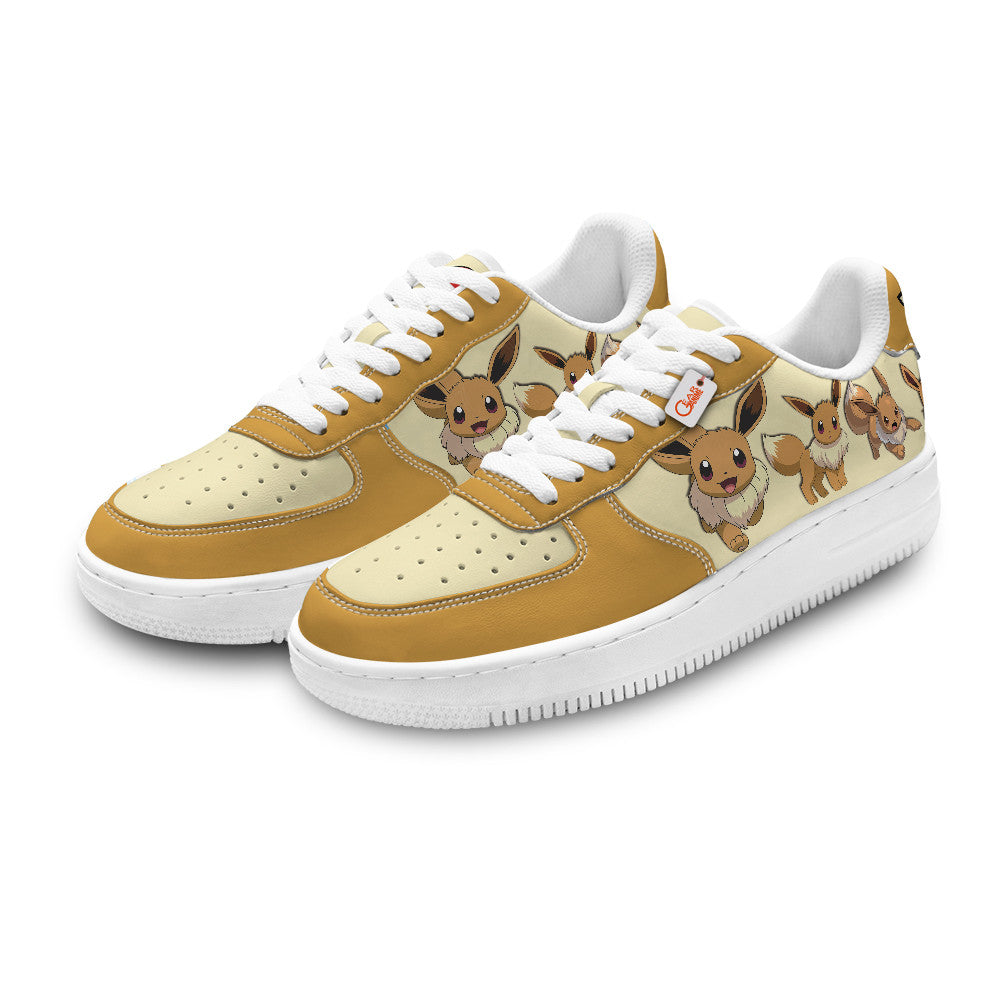 Baskets Anime Eevee Personalized en Cuir Chaussures Basses Unisexes Anime Manga