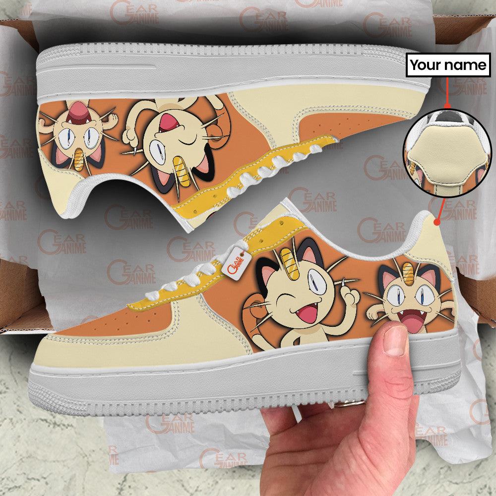 Baskets Anime Meowth Personalized en Cuir Chaussures Basses Unisexes Anime Manga