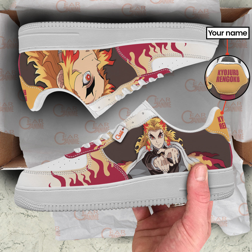 Baskets Anime Kyojuro Rengoku Personalized en Cuir Chaussures Basses Unisexes Dragon Ball