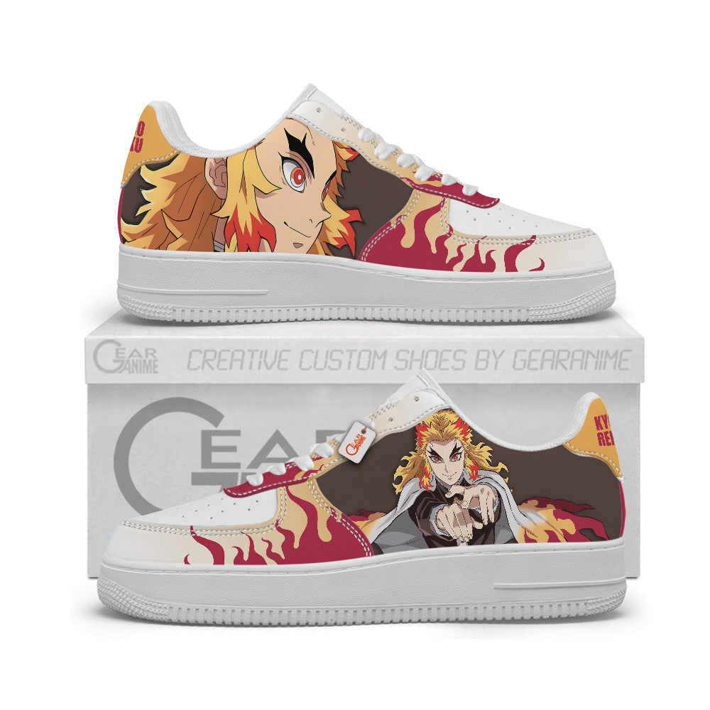 Baskets Anime Kyojuro Rengoku Personalized en Cuir Chaussures Basses Unisexes Dragon Ball