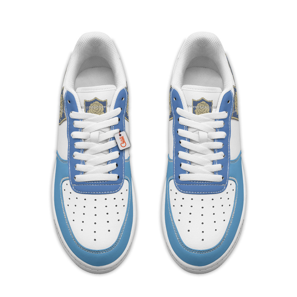 Baskets Anime Black Blue Rose Personalized en Cuir Chaussures Basses Unisexes Anime Manga