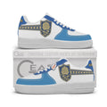 Baskets Anime Black Blue Rose Personalized en Cuir Chaussures Basses Unisexes Anime Manga