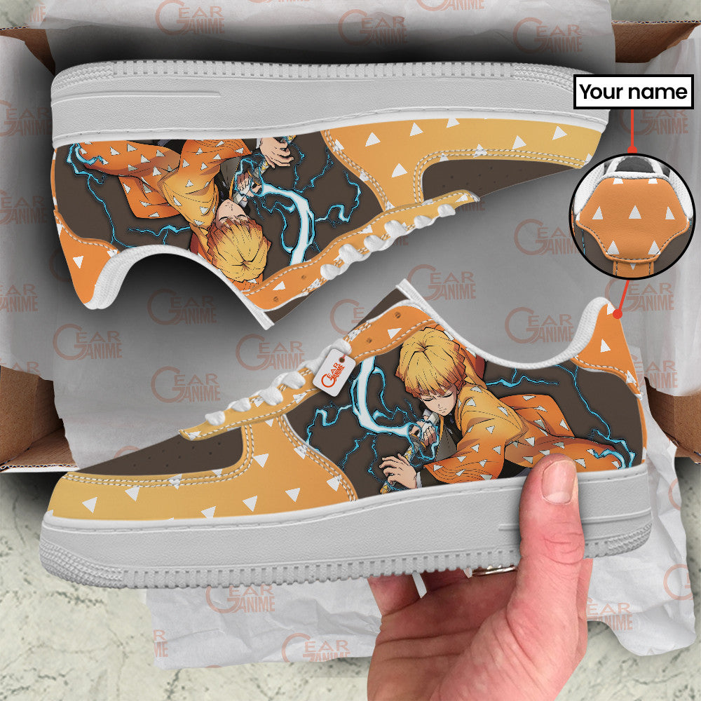 Baskets Anime Zenitsu Agatsuma Personalized en Cuir Chaussures Basses Unisexes Anime Manga