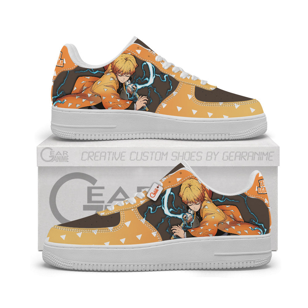 Baskets Anime Zenitsu Agatsuma Personalized en Cuir Chaussures Basses Unisexes Anime Manga