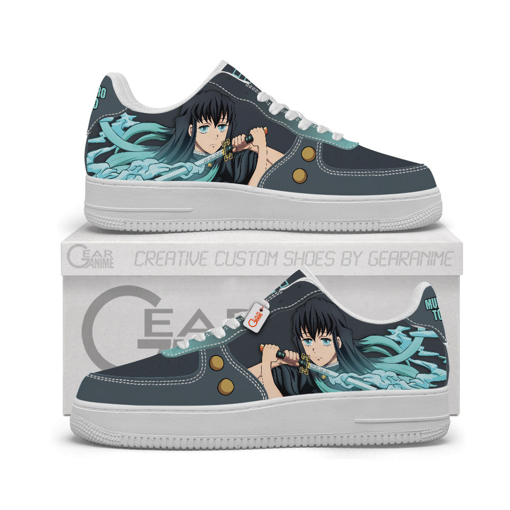 Baskets Anime Muichiro Tokito Personalized en Cuir Chaussures Basses Unisexes Anime Manga