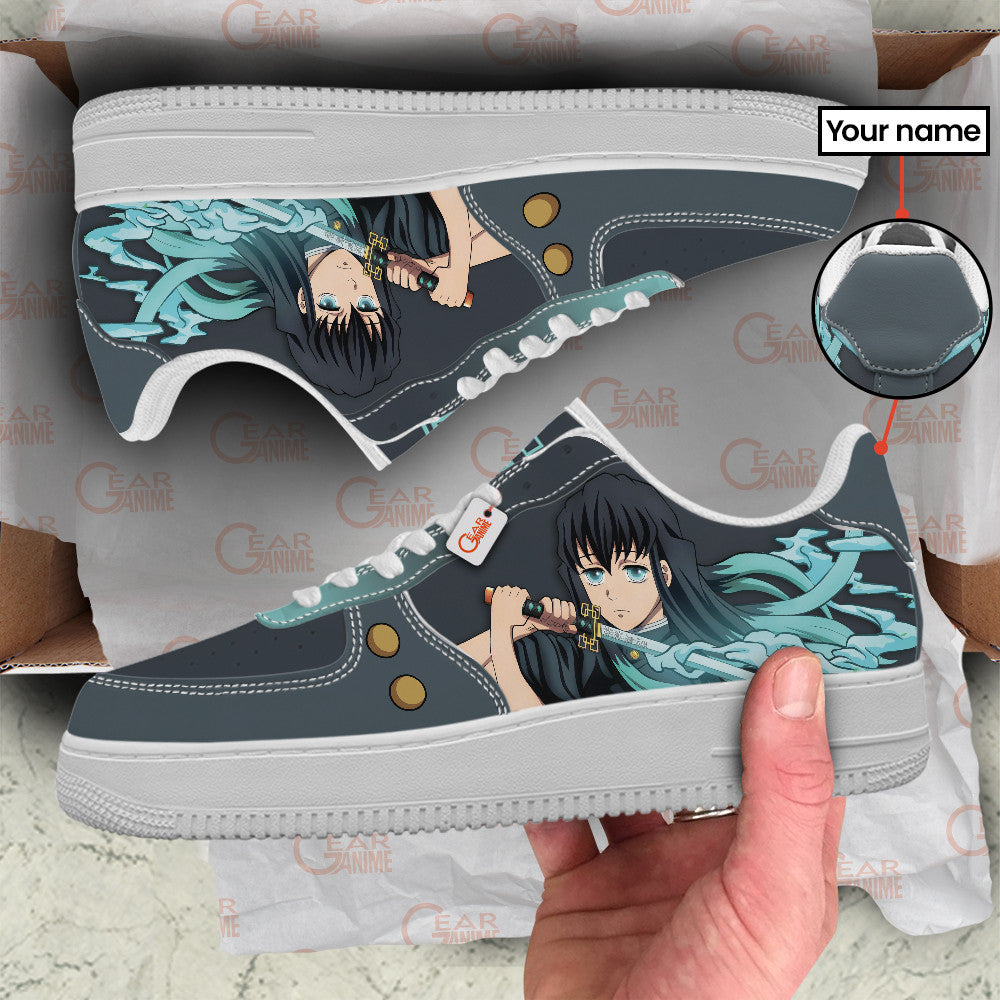 Baskets Anime Muichiro Tokito Personalized en Cuir Chaussures Basses Unisexes Anime Manga