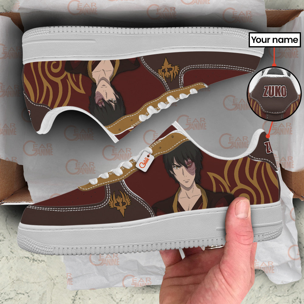 Baskets Anime Zuko Personalized en Cuir Chaussures Basses Unisexes Anime Manga